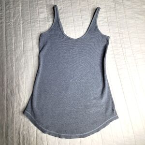 Lululemon Mudra Tank Top 6 Heathered Medium Grey Modal French Terry Reversible